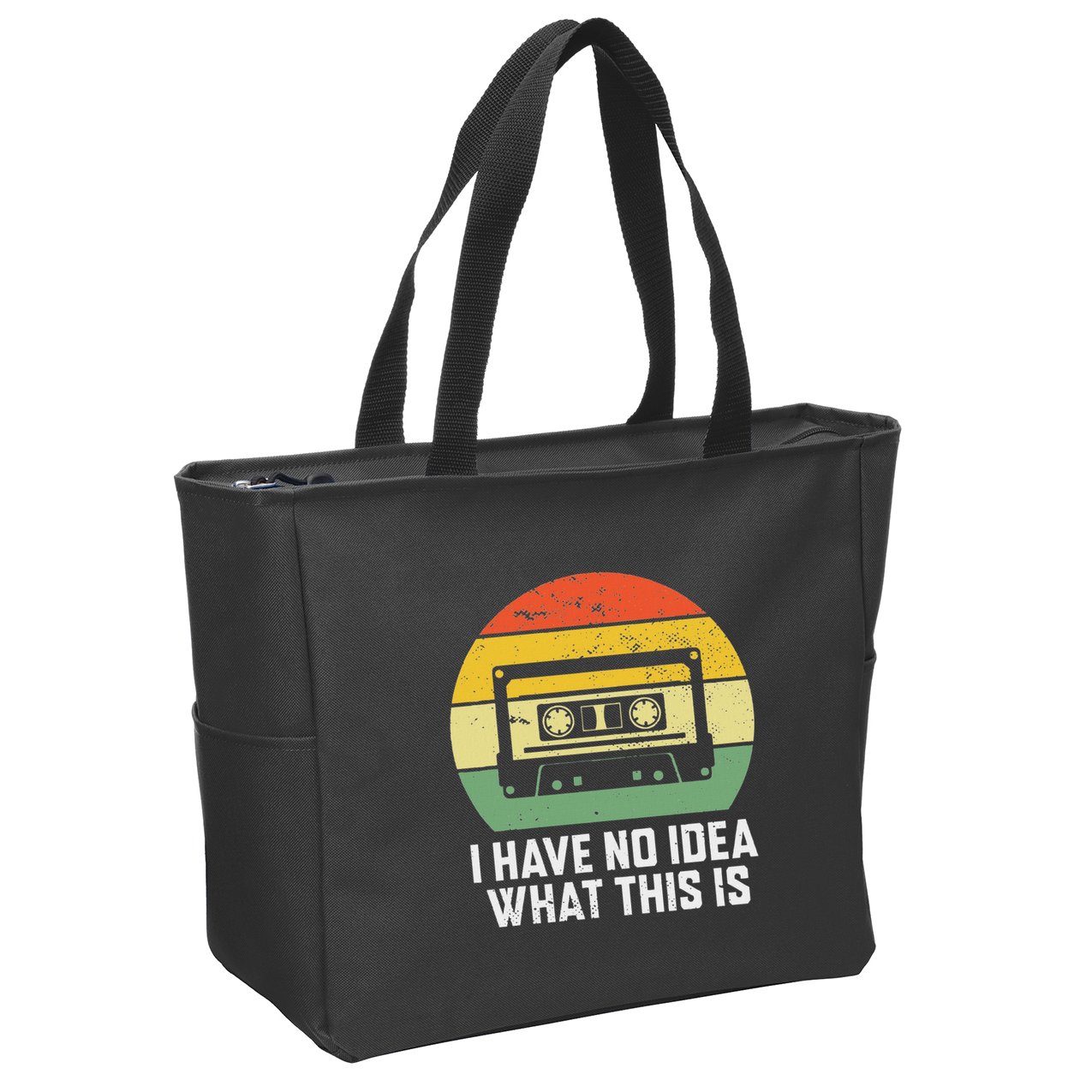 Retro I Have No Idea What This Is Funny Cassette Zip Tote Bag