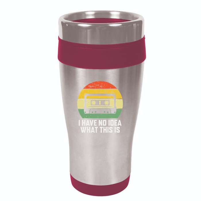 Retro I Have No Idea What This Is Funny Cassette 16oz Travel Tumbler