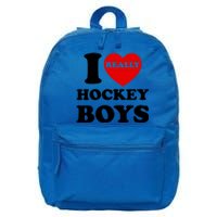 Retro I Heart Hockey I Love Hockey Family Matching Cute Gift 16 in Basic Backpack