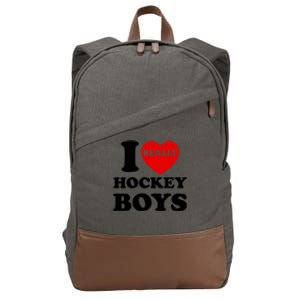 Retro I Heart Hockey I Love Hockey Family Matching Cute Gift Cotton Canvas Backpack