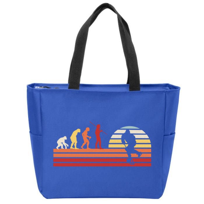 Retro Ice Hockey Player Gift Vintage Hockey Gift Zip Tote Bag