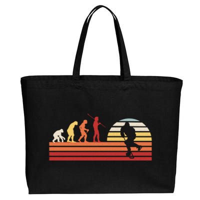 Retro Ice Hockey Player Gift Vintage Hockey Gift Cotton Canvas Jumbo Tote