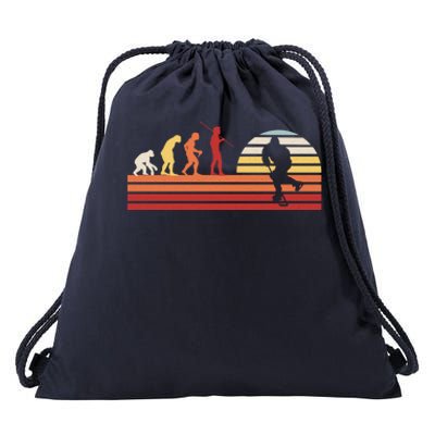 Retro Ice Hockey Player Gift Vintage Hockey Gift Drawstring Bag