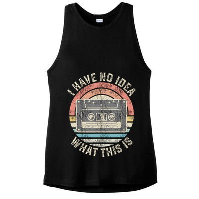 Retro I Have No Idea What This Is Funny Vintage Cassette Ladies PosiCharge Tri-Blend Wicking Tank