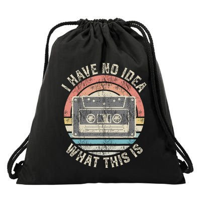 Retro I Have No Idea What This Is Funny Vintage Cassette Drawstring Bag