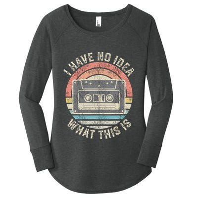 Retro I Have No Idea What This Is Funny Vintage Cassette Women's Perfect Tri Tunic Long Sleeve Shirt