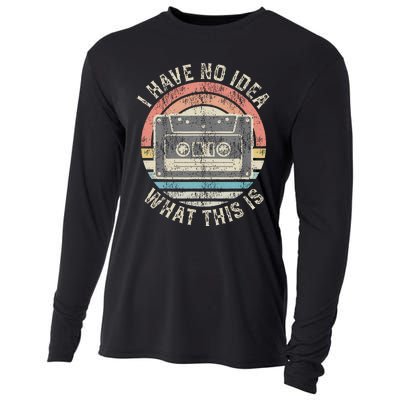 Retro I Have No Idea What This Is Funny Vintage Cassette Cooling Performance Long Sleeve Crew