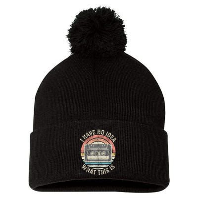 Retro I Have No Idea What This Is Funny Vintage Cassette Pom Pom 12in Knit Beanie