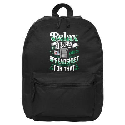 Relax I Have A Spreadsheet For That Actuary 16 in Basic Backpack