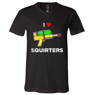 Retro I Heart Squirters Funny I Love Squirters V-Neck T-Shirt