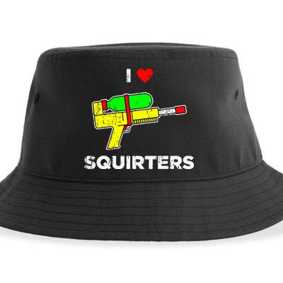 Retro I Heart Squirters Funny I Love Squirters Sustainable Bucket Hat