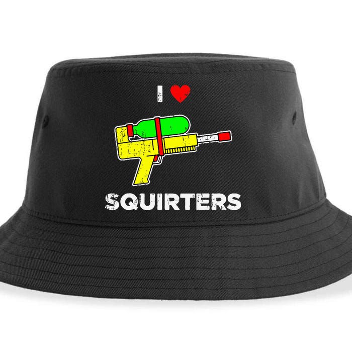 Retro I Heart Squirters Funny I Love Squirters Sustainable Bucket Hat