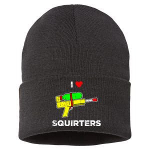 Retro I Heart Squirters Funny I Love Squirters Sustainable Knit Beanie