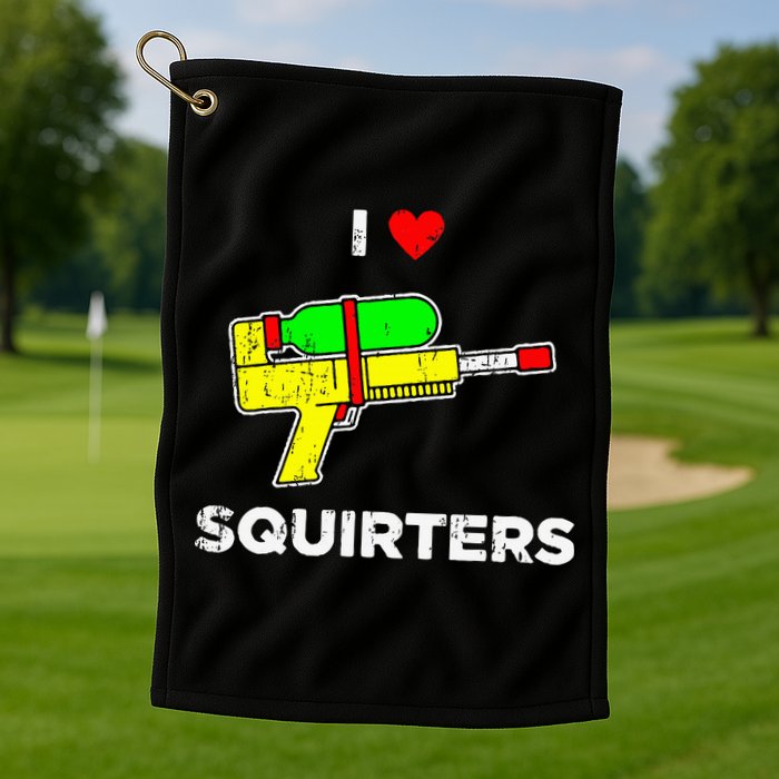 Retro I Heart Squirters Funny I Love Squirters Golf Towel