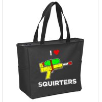 Retro I Heart Squirters Funny I Love Squirters Zip Tote Bag