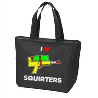 Retro I Heart Squirters Funny I Love Squirters Zip Tote Bag