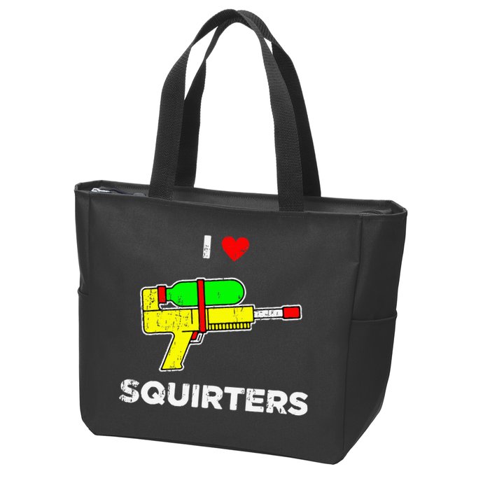 Retro I Heart Squirters Funny I Love Squirters Zip Tote Bag
