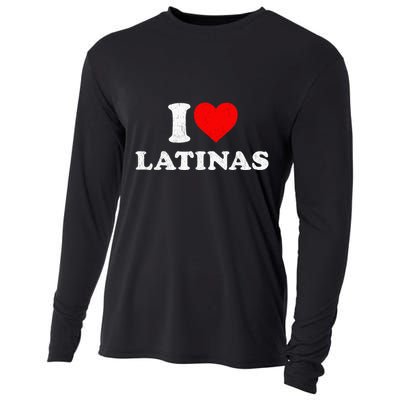 Retro I Heart Latinas Clothing I Love Latinas Cooling Performance Long Sleeve Crew