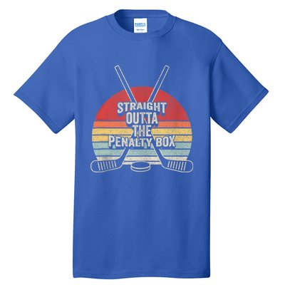 Retro Ice Hockey Player Gift Straight Outta The Penalty Box Tall T-Shirt