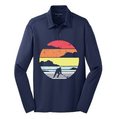 Retro Ice Hockey Shirts For Hockey Player Silk Touch Performance Long Sleeve Polo