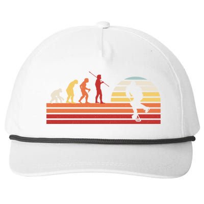 Retro Ice Hockey Player Gift Vintage Hockey Gift Snapback Five-Panel Rope Hat