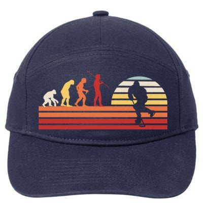 Retro Ice Hockey Player Gift Vintage Hockey Gift 7-Panel Snapback Hat