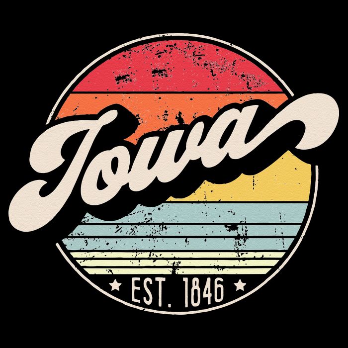 Retro Iowa Home State IA Cool 70s Style Sunset Impact Tech Backpack
