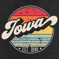Retro Iowa Home State IA Cool 70s Style Sunset Adult Drive Performance Visor