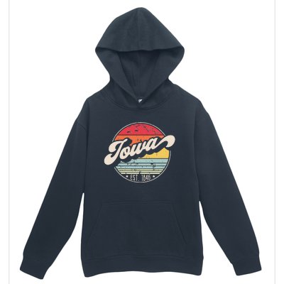 Retro Iowa Home State IA Cool 70s Style Sunset Urban Pullover Hoodie