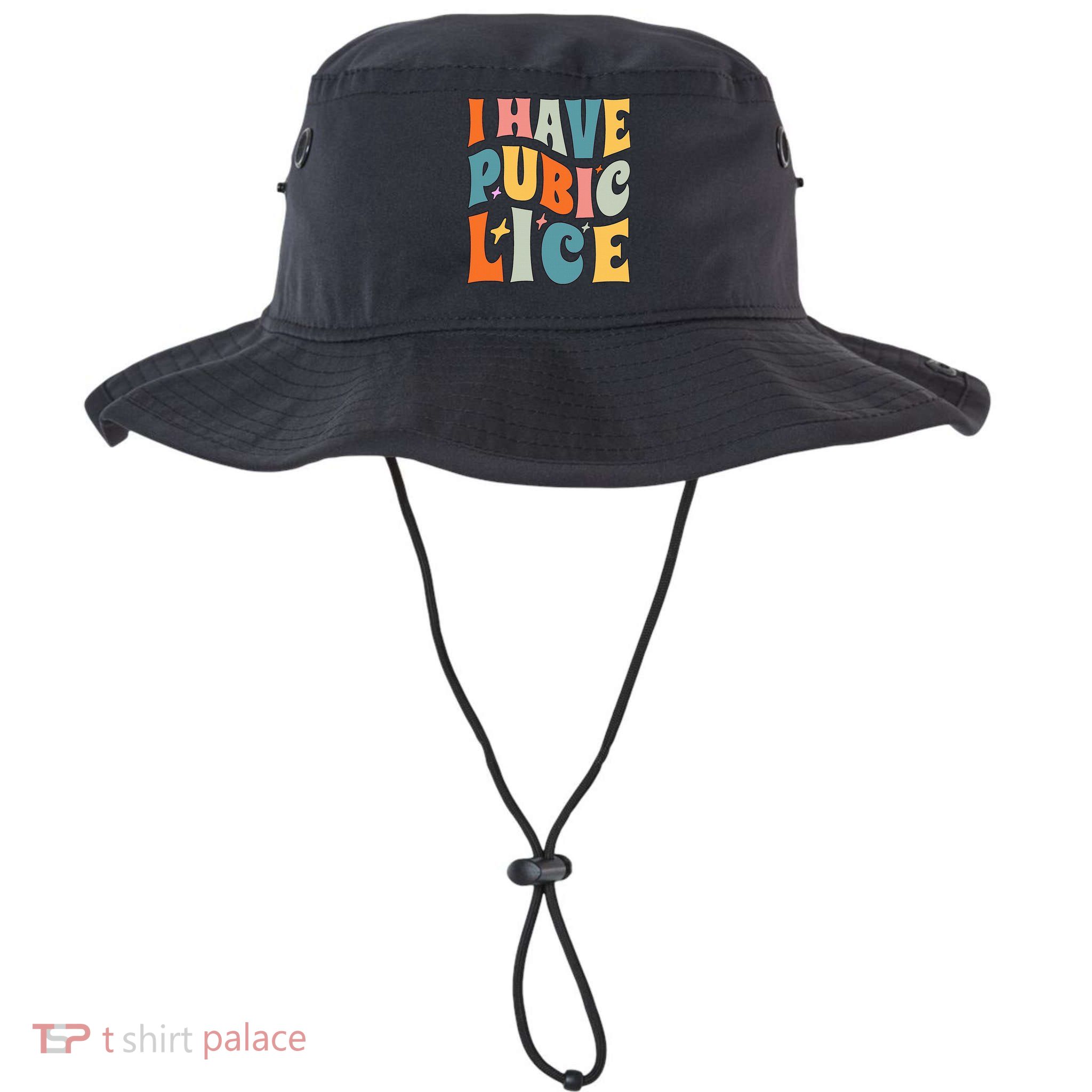 Retro I Have Pubic Lice. Offensive Inappropriate Meme Bucket Hat