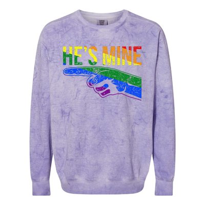 Retro I'm His He's Mine Gay Couples Im His Hes Mine Hes Mine Colorblast Crewneck Sweatshirt