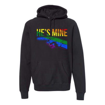 Retro I'm His He's Mine Gay Couples Im His Hes Mine Hes Mine Premium Hoodie