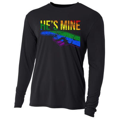 Retro I'm His He's Mine Gay Couples Im His Hes Mine Hes Mine Cooling Performance Long Sleeve Crew