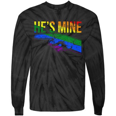 Retro I'm His He's Mine Gay Couples Im His Hes Mine Hes Mine Tie-Dye Long Sleeve Shirt