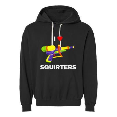 Retro I Heart Squirters I Love Squirters Garment-Dyed Fleece Hoodie