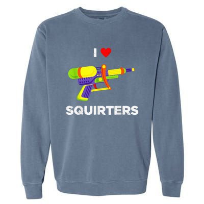 Retro I Heart Squirters I Love Squirters Garment-Dyed Sweatshirt