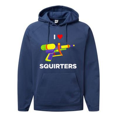 Retro I Heart Squirters I Love Squirters Performance Fleece Hoodie