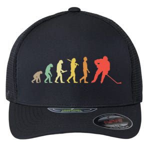 Retro Ice Hockey Evolution Gift For Ice Hockey Players Flexfit Unipanel Trucker Cap