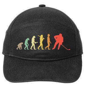 Retro Ice Hockey Evolution Gift For Ice Hockey Players 7-Panel Snapback Hat