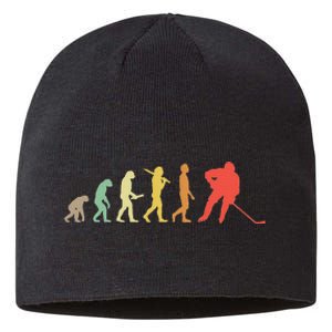 Retro Ice Hockey Evolution Gift For Ice Hockey Players Sustainable Beanie