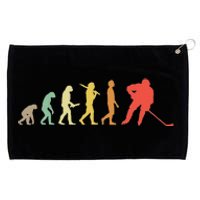 Retro Ice Hockey Evolution Gift For Ice Hockey Players Grommeted Golf Towel