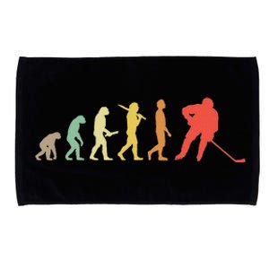 Retro Ice Hockey Evolution Gift For Ice Hockey Players Microfiber Hand Towel