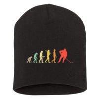 Retro Ice Hockey Evolution Gift For Ice Hockey Players Short Acrylic Beanie