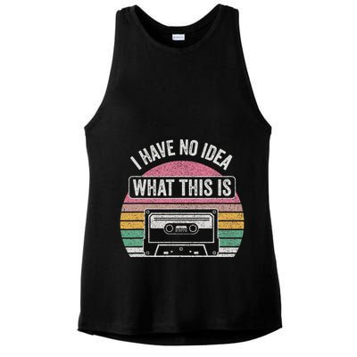 Retro I Have No Idea What This Is Funny Cassette Ladies PosiCharge Tri-Blend Wicking Tank