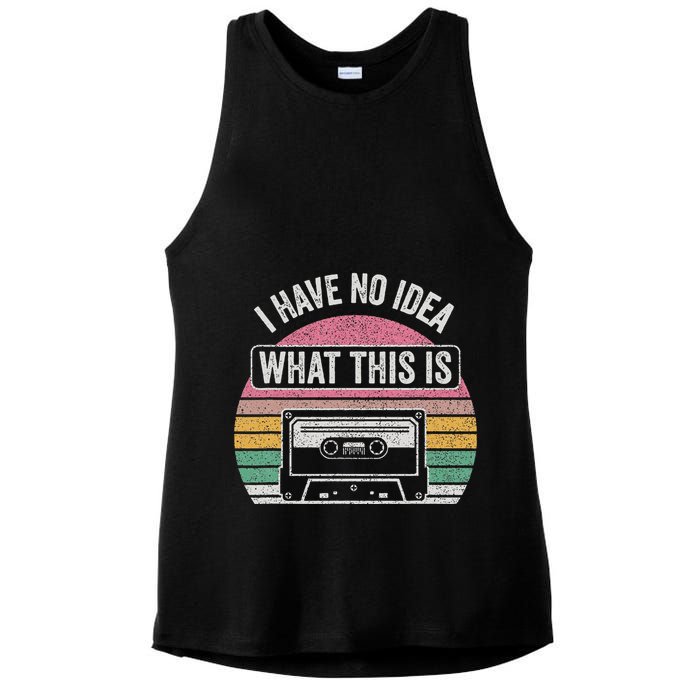 Retro I Have No Idea What This Is Funny Cassette Ladies PosiCharge Tri-Blend Wicking Tank