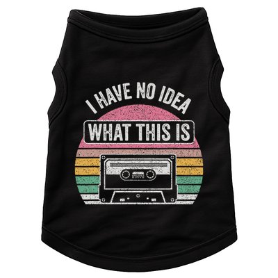 Retro I Have No Idea What This Is Funny Cassette Doggie Tank