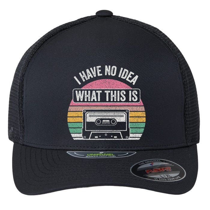 Retro I Have No Idea What This Is Funny Cassette Flexfit Unipanel Trucker Cap
