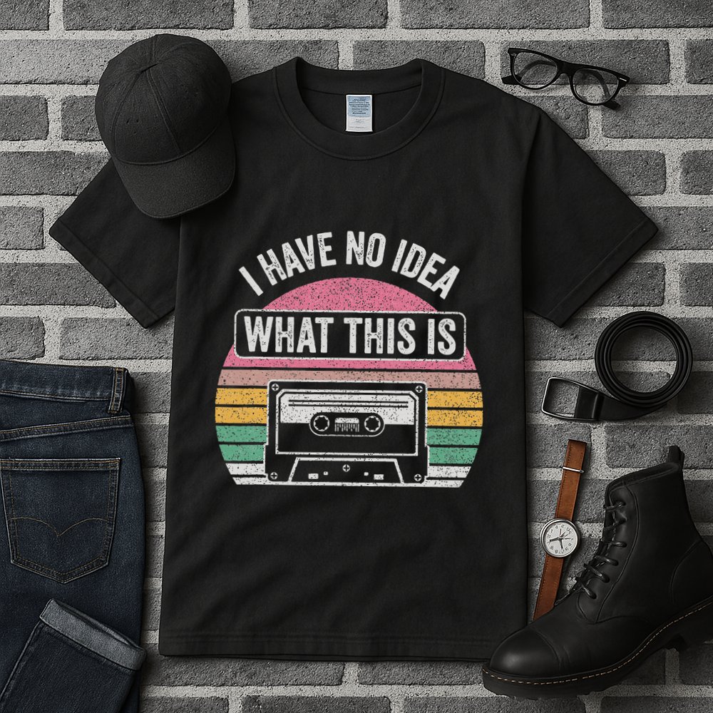 Retro I Have No Idea What This Is Funny Cassette Tall T-Shirt