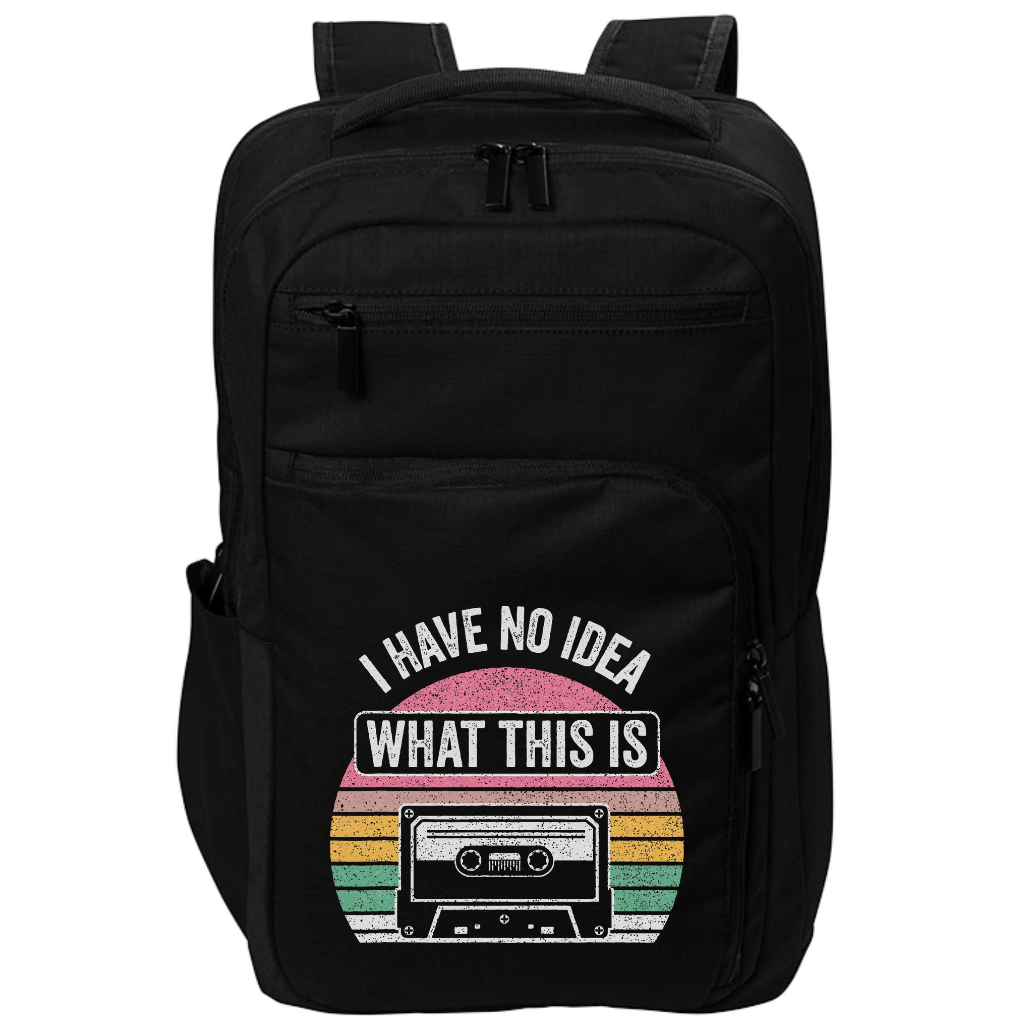 Retro I Have No Idea What This Is Funny Cassette Impact Tech Backpack