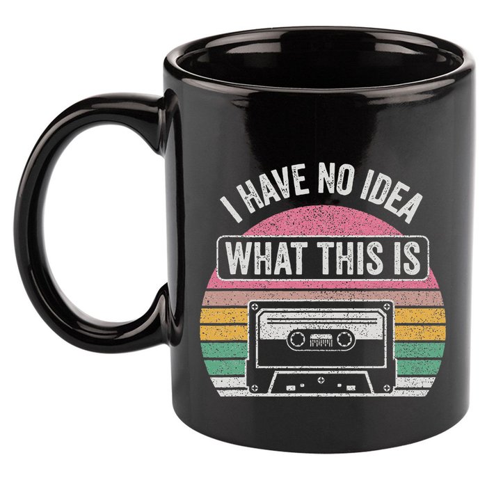 Retro I Have No Idea What This Is Funny Cassette 11oz C Handle Ceramic Mug